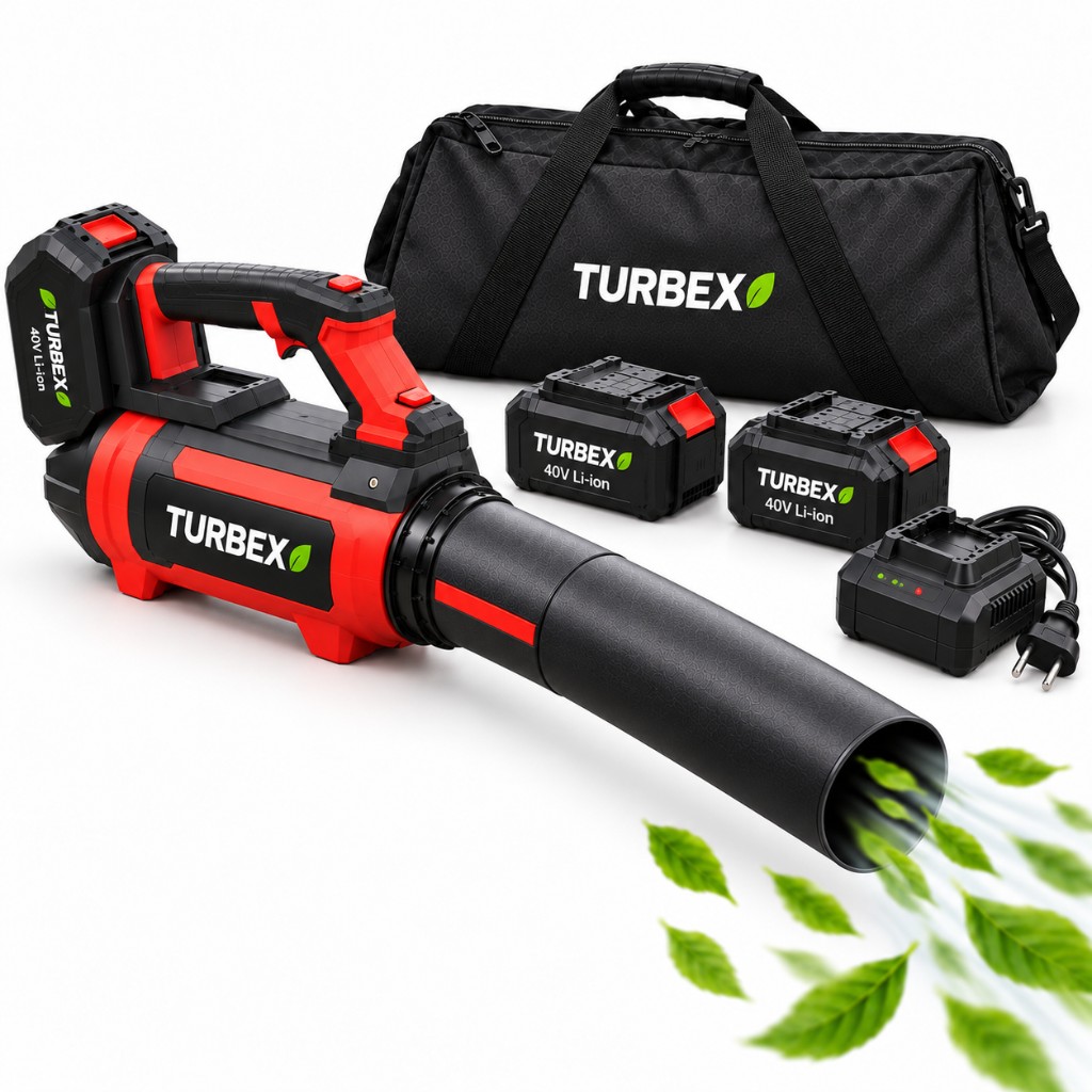 Soffiatore a batteria Turbex 3000W con doppia batteria e accessori